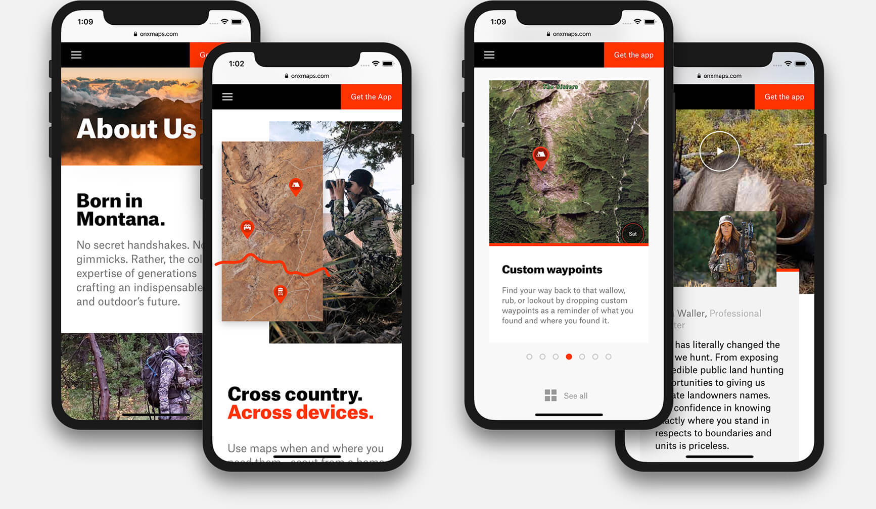 Mobile – about, image & copy, carousel, and video modules