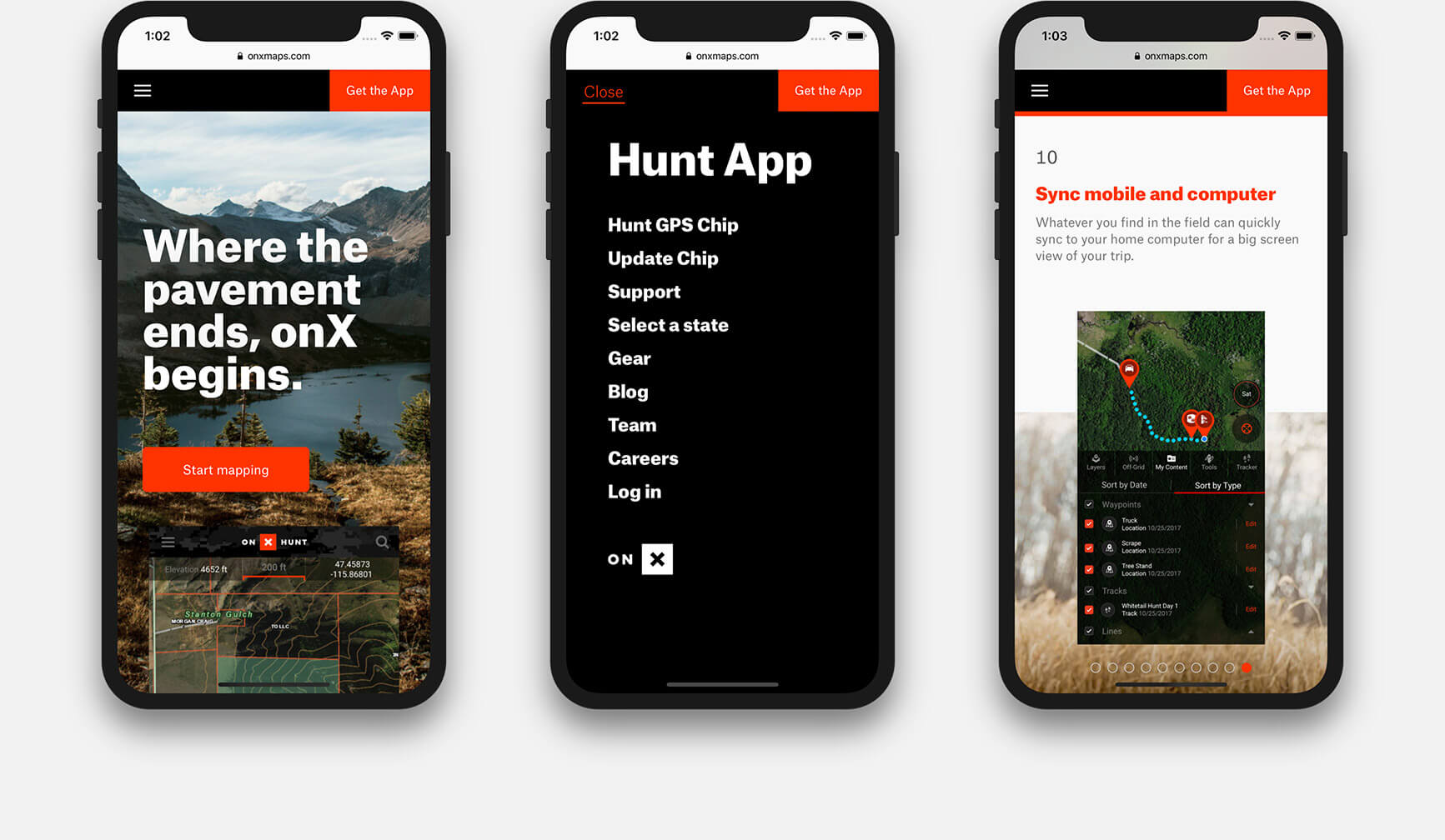 Mobile – home, navigation, and carousel